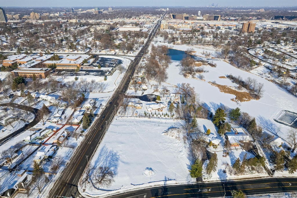 view of snowy aerial view