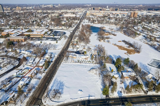 view of snowy aerial view