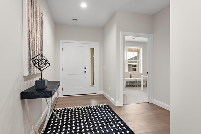 entrance foyer with wood-type flooring