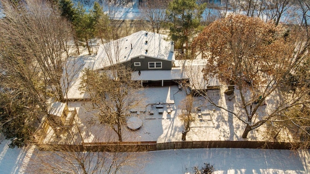 view of snowy aerial view