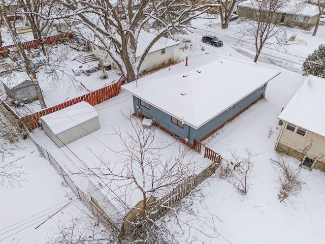 view of snowy aerial view