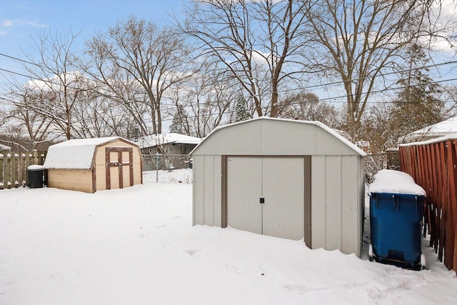 view of snow covered structure