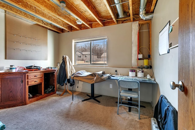 view of carpeted office