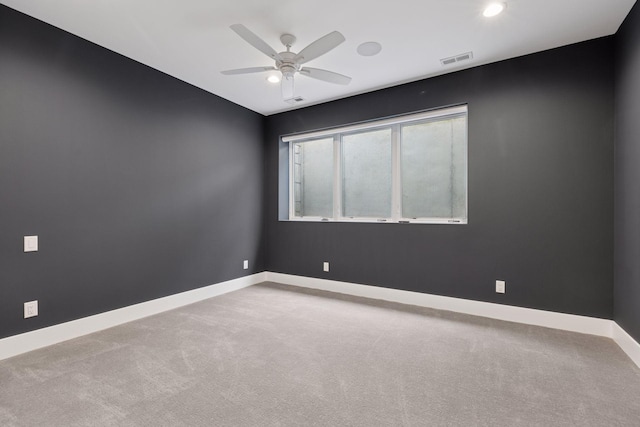 4540 Upton Ave S, Minneapolis, MN 55410 - empty room featuring ceiling fan, carpet flooring, baseboards, and recessed lighting