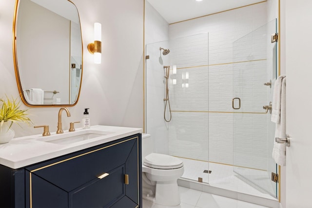 4540 Upton Ave S, Minneapolis, MN 55410 - bathroom with toilet, a shower stall, vanity, and tile patterned flooring
