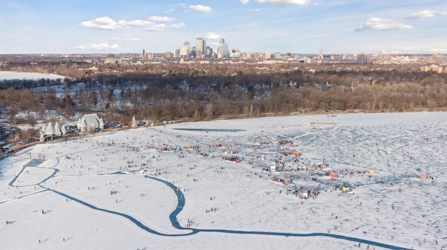 4540 Upton Ave S, Minneapolis, MN 55410 - aerial overview of property's location with a view of skyline
