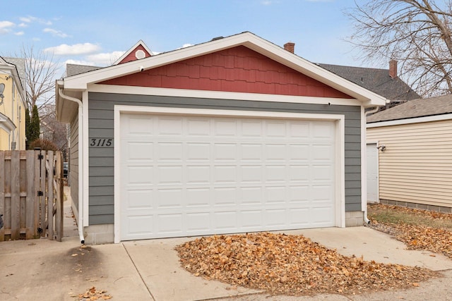 view of garage