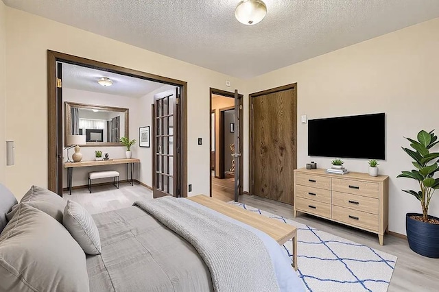 bedroom with a textured ceiling