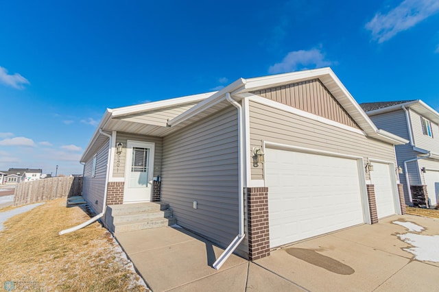 view of property exterior featuring a garage