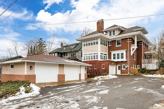 exterior space featuring a garage