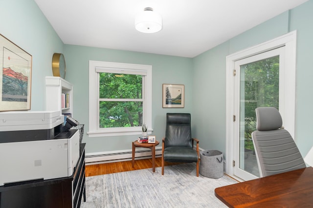 2328 3rd St, Duluth, MN 55812 - home office featuring baseboard heating and wood finished floors