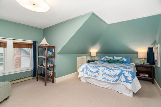 2328 3rd St, Duluth, MN 55812 - carpeted bedroom with a baseboard heating unit and baseboards