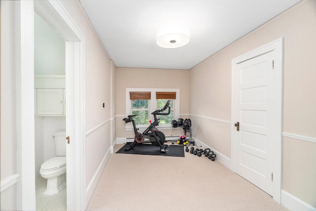 2328 3rd St, Duluth, MN 55812 - workout area featuring carpet floors and baseboards