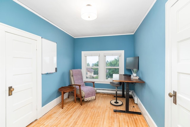2328 3rd St, Duluth, MN 55812 - office space featuring hardwood / wood-style flooring, crown molding, and baseboard heating