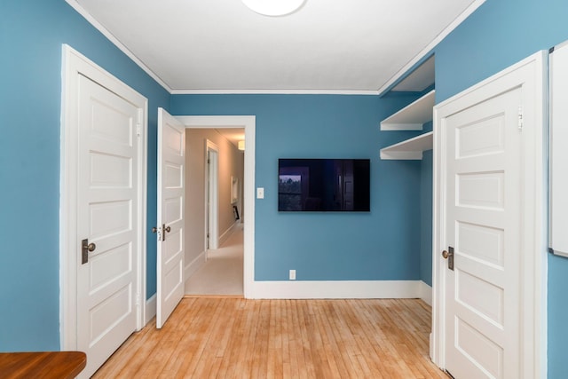 2328 3rd St, Duluth, MN 55812 - unfurnished bedroom with hardwood / wood-style flooring and crown molding