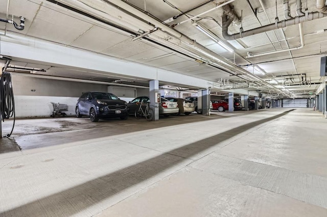 view of parking garage