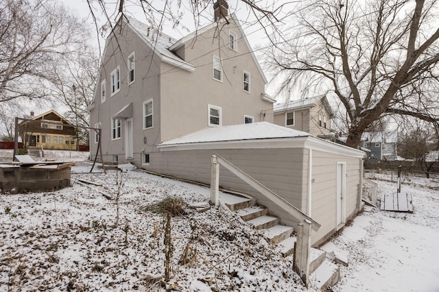 view of snowy exterior