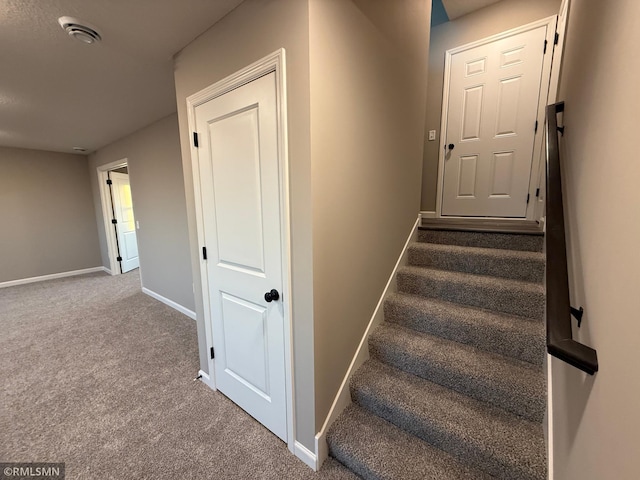 stairs with carpet floors