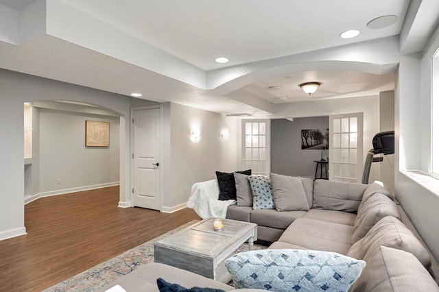 living room featuring hardwood / wood-style floors