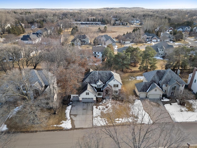 aerial view with a residential view