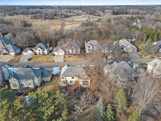 bird's eye view with a residential view