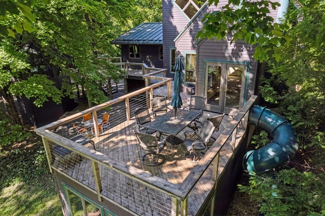 deck featuring french doors