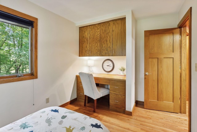 bedroom featuring light hardwood / wood-style flooring