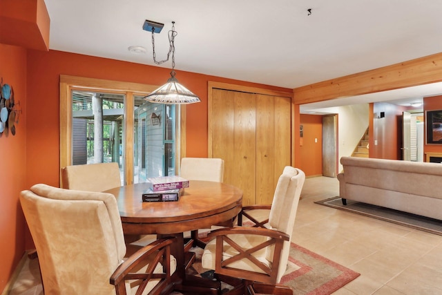 view of tiled dining room