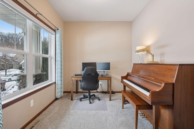 view of carpeted office