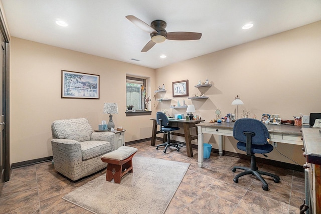 office with ceiling fan