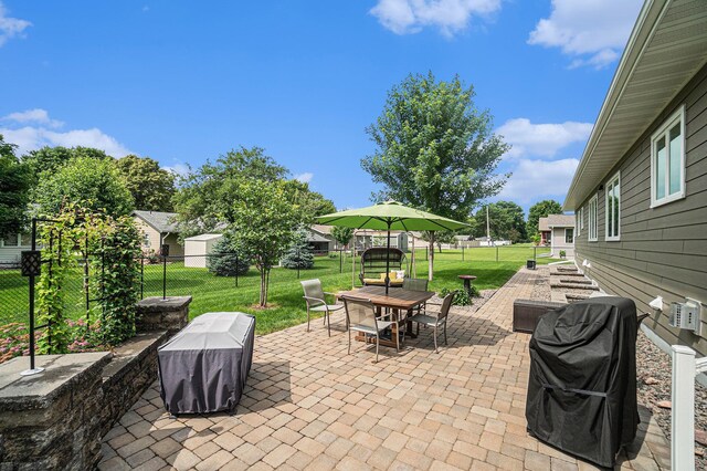 view of patio with area for grilling