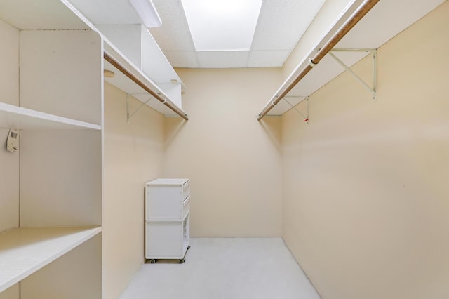 walk in closet featuring a drop ceiling