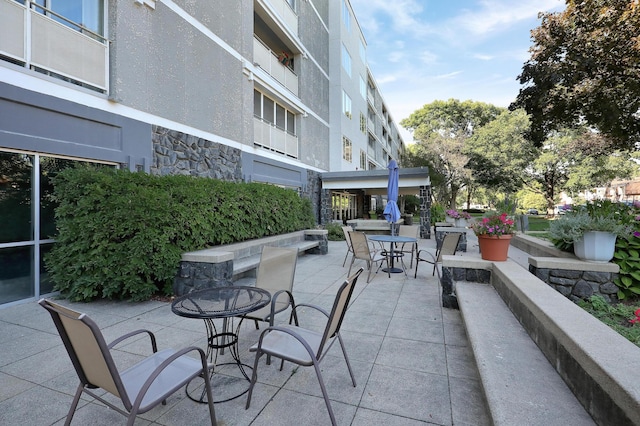 view of patio featuring outdoor dining space