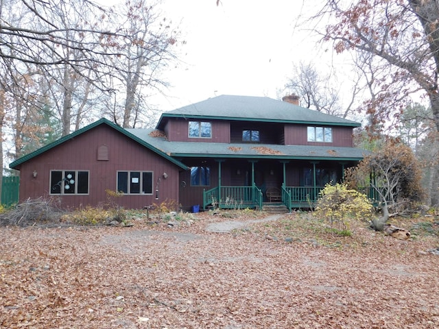 view of front of home featuring covered porch