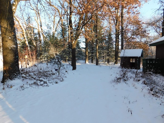 view of snowy yard