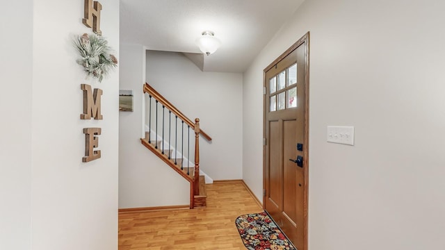 foyer featuring light hardwood / wood-style floors