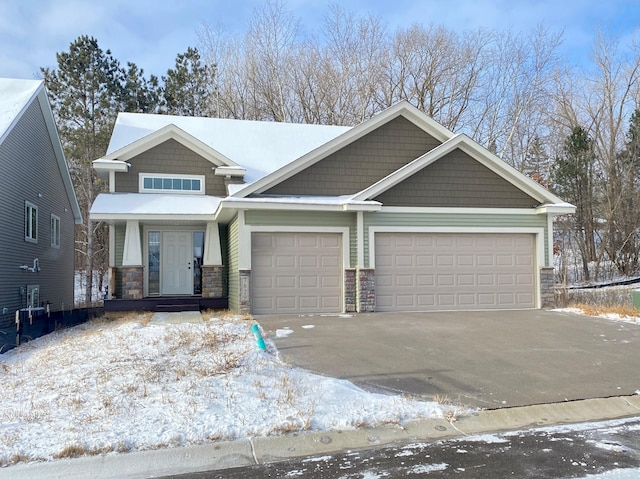 craftsman-style house with a garage