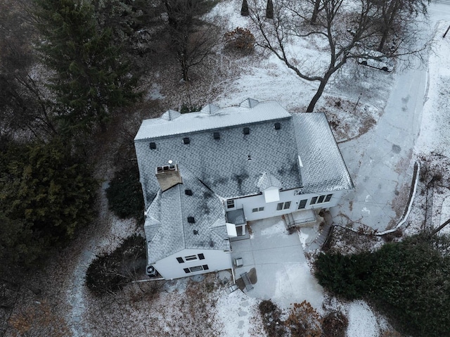 view of snowy aerial view