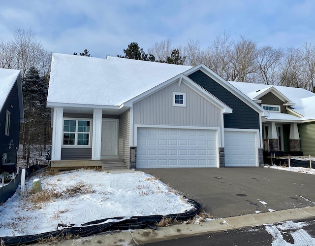 view of front of home with a garage