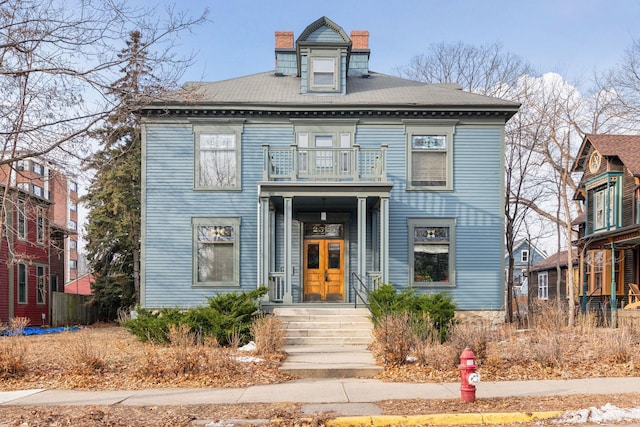 view of front of property featuring french doors