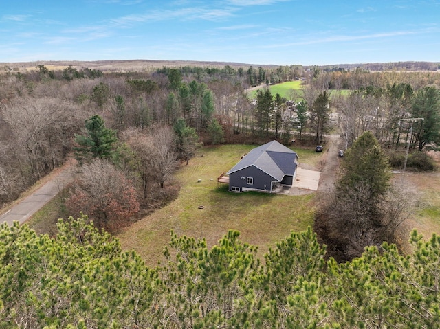 aerial view with a rural view