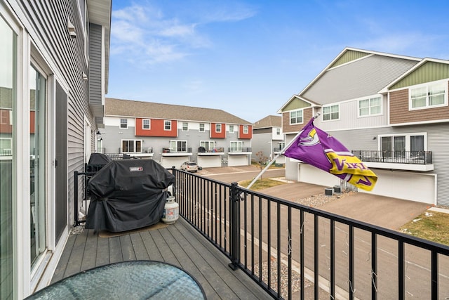 deck featuring grilling area