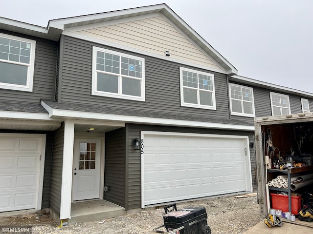 view of front of property featuring a garage