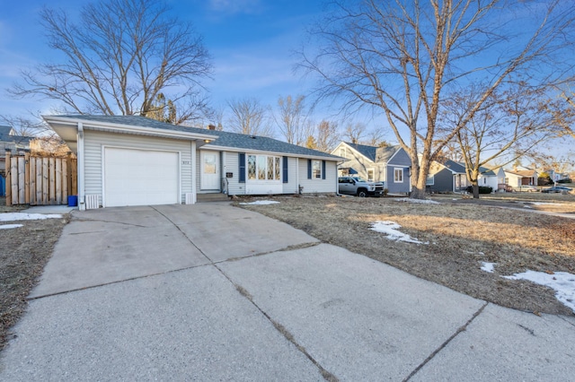 ranch-style home with a garage