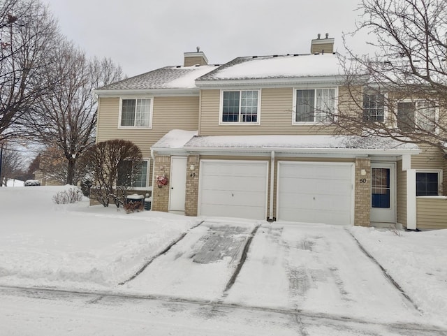 view of front property with a garage