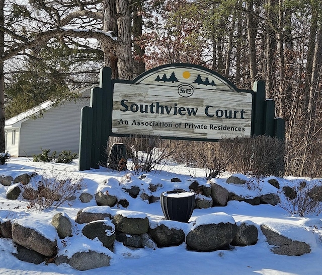 view of community sign