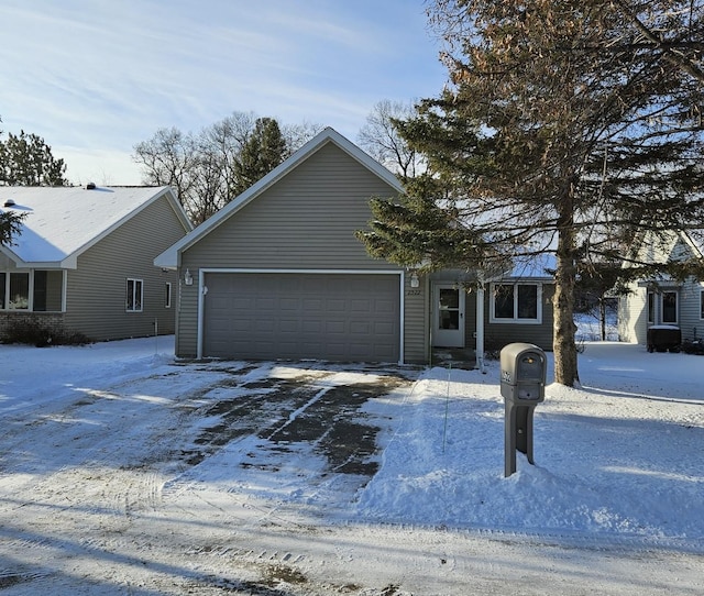 view of front facade with a garage