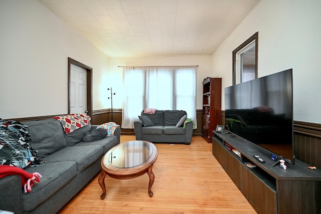 living room featuring light hardwood / wood-style floors