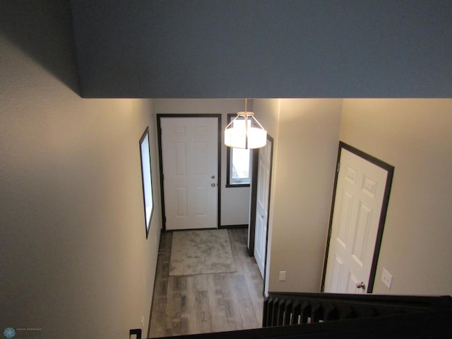 hall featuring light hardwood / wood-style flooring