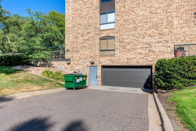 exterior space featuring a garage